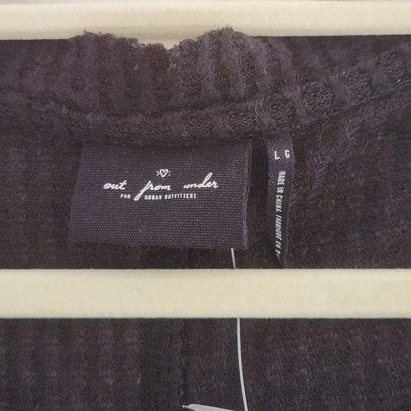 NWT L Urban Outfitters Out From Under Jojo Black Waffle Thermal Button-up Shirt - Picture 10 of 13